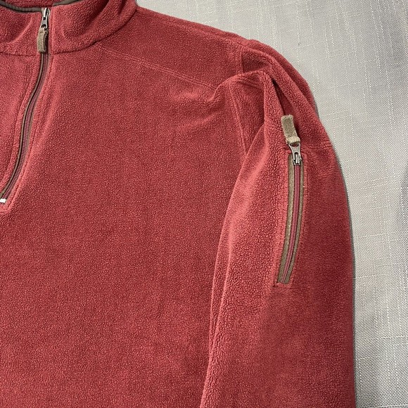 Horny Toad Men's Long Sleeve Burgundy  Fleece Pullover  Size Large - Picture 8 of 9